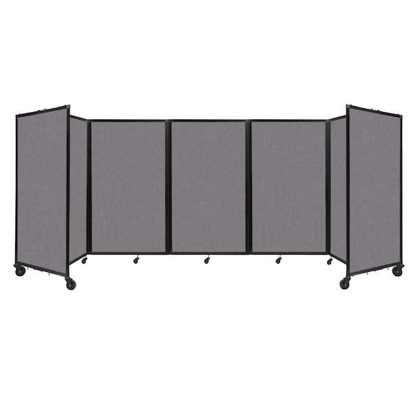 Room Divider 360 Folding Portable Partition 14" x 5' Slate Fabric
